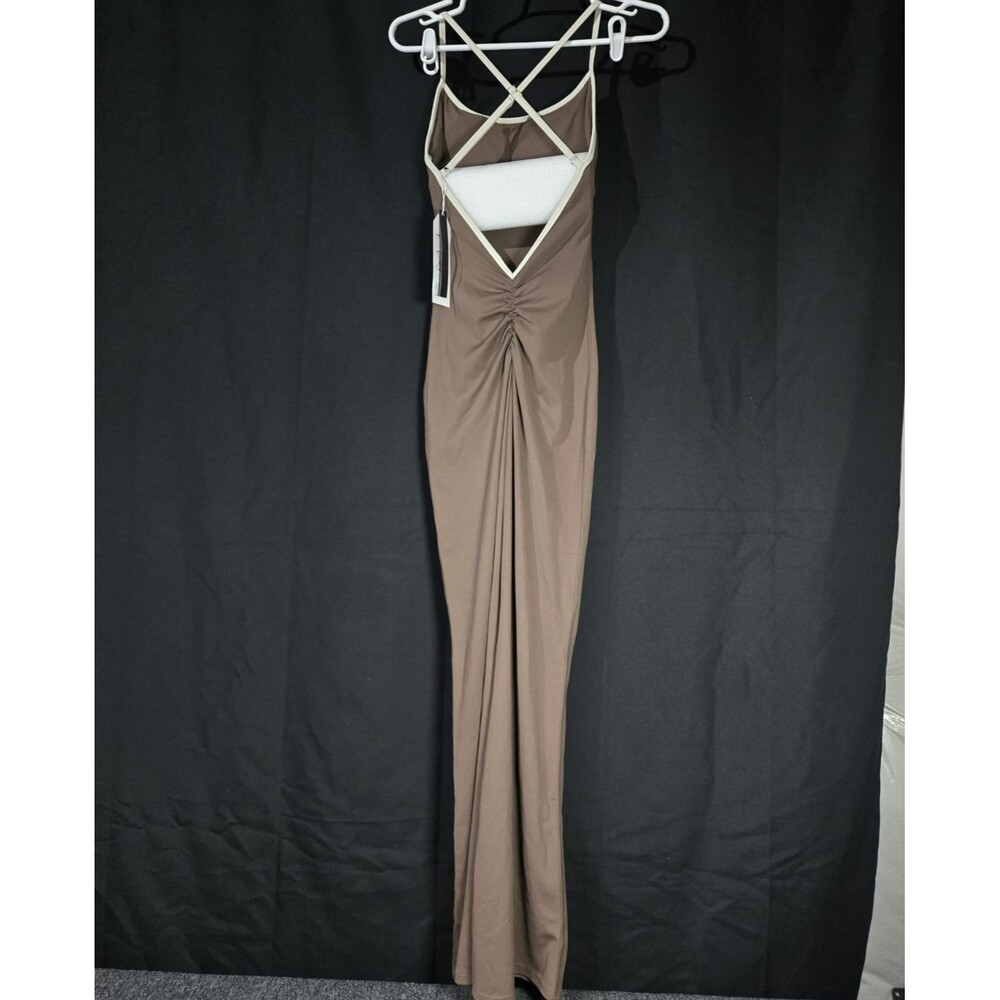 NEW Corsets By Enfajate Flared Workout Jumpsuit Womens M Brown Scrunch Butt NWT - Picture 2 of 16